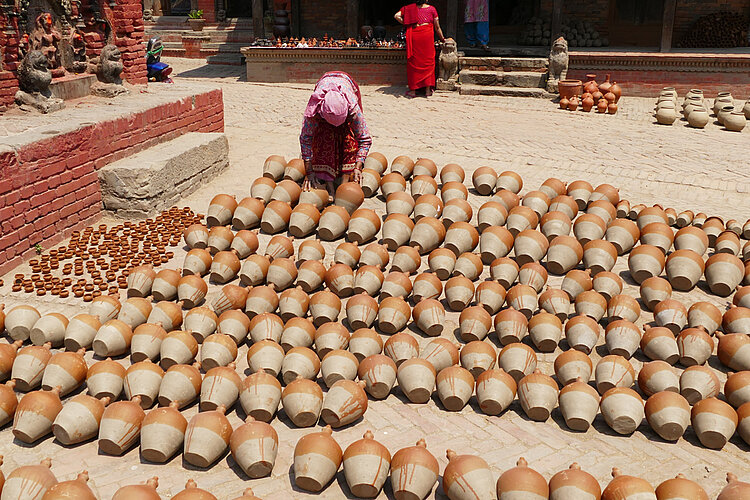 Töpferplatz in Kathmandu