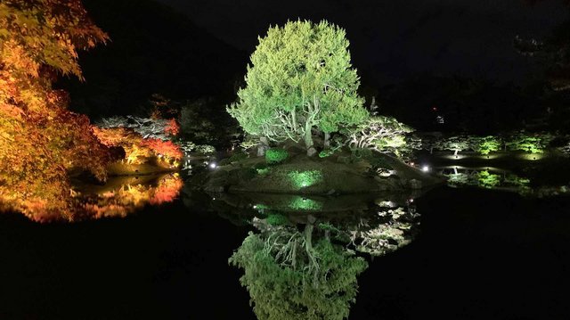 Illumination im Ritsurin-Kōen Park