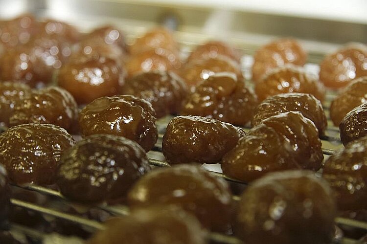 Glasierte Kastanien in der Ardèche