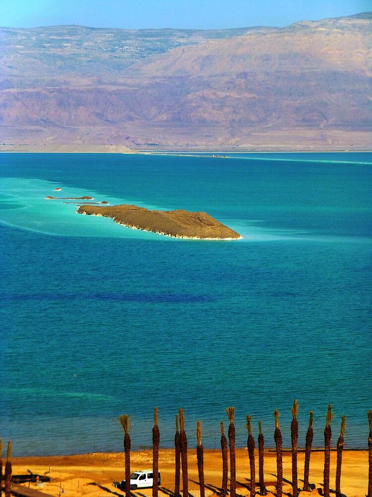 Totes Meer Israel, Jordanien im Hintergrund